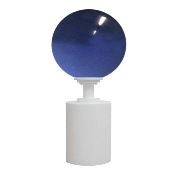 50mm Murano Glass Datrk Blue Ball with Plain Aluminium Cap 120x50mm