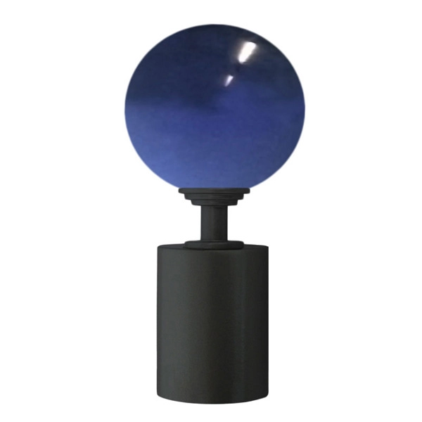 50mm Murano Glass Datrk Blue Ball with Plain Aluminium Cap 120x50mm