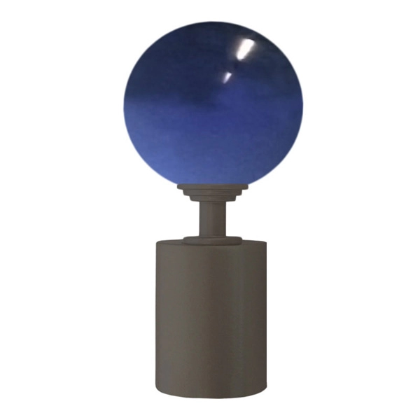 50mm Murano Glass Datrk Blue Ball with Plain Aluminium Cap 120x50mm