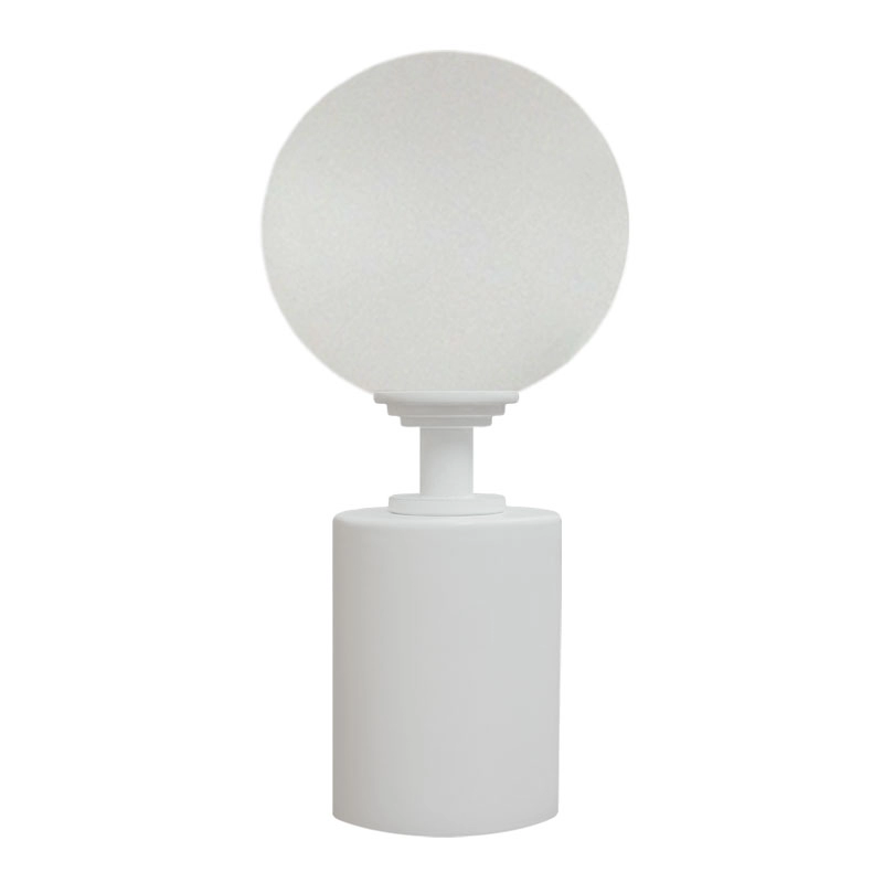 50mm Bohemian Glass Frosted Ball with Plain Aluminium Cap 120x50mm