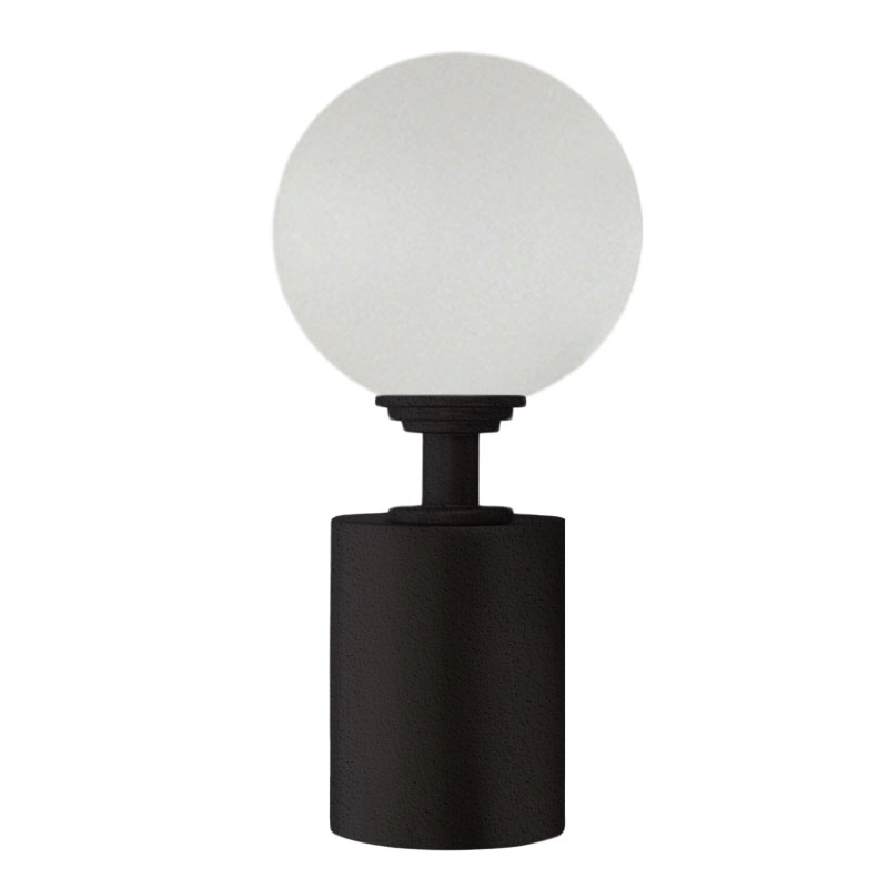 50mm Bohemian Glass Frosted Ball with Plain Aluminium Cap 120x50mm