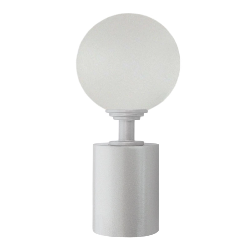 50mm Bohemian Glass Frosted Ball with Plain Aluminium Cap 120x50mm