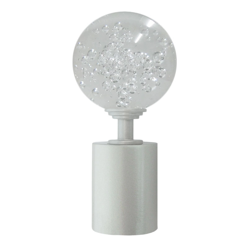 50mm Bohemian Glass Clear Bubble Ball with Plain Aluminium Cap 120x50mm