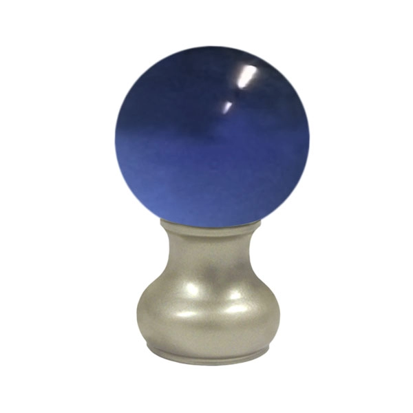 55mm Murano Glass, Dark Blue Ball Finial 55x90mm