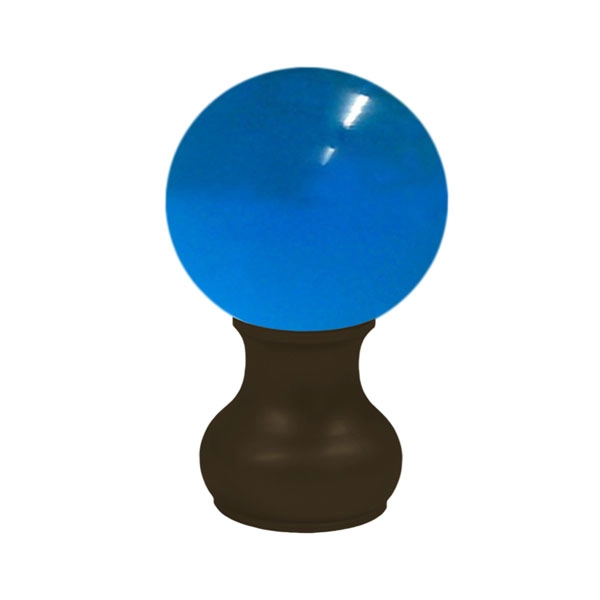 55mm Murano Glass, Light Blue Ball Finial 55x90mm