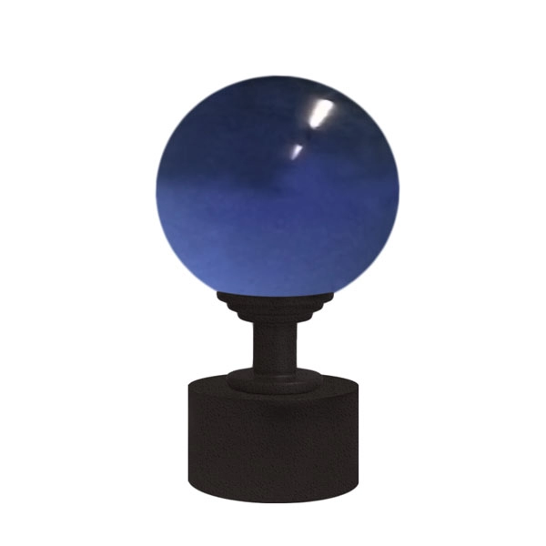 50mm Murano Glass Dark Blue Ball with 28mm End Cap 55 x90mm