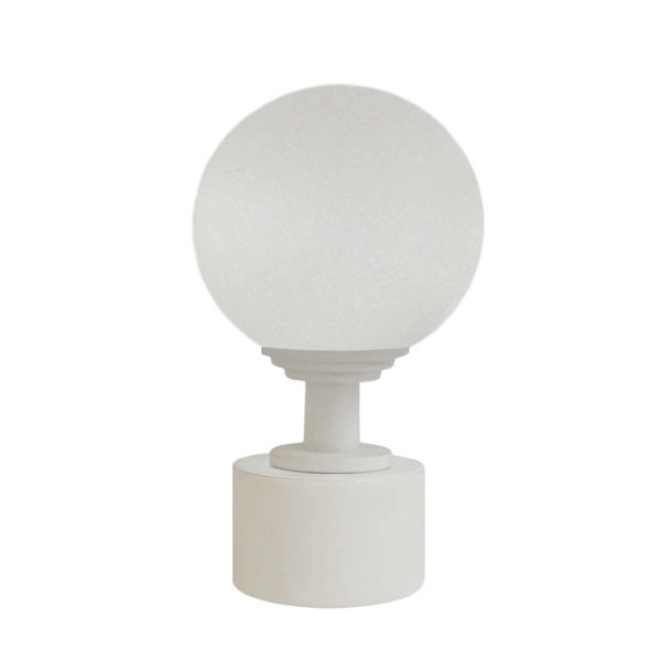 50mm Bohemian Glass Frosted Ball with 28mm End Cap 55x90mm