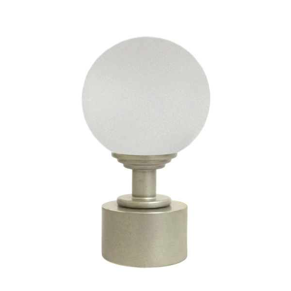 50mm Bohemian Glass Frosted Ball with 28mm End Cap 55x90mm