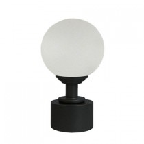 Tubeslider 25, Bohemian Frosted Glass Ball with Satin Black Cap and Neck