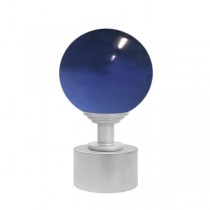 50mm Murano Glass, Dark Blue Ball with 28mm Matt Silver Cap and Neck