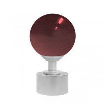 50mm Murano Glass, Red  Ball with 28mm Matt Silver Cap and Neck
