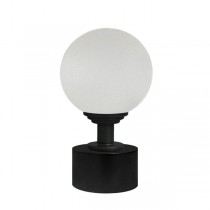 50mm Bohemian Glass, Frosted Ball with 28mm Satin Black Cap and Neck