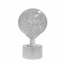 50mm Bohemian Glass, Clear Bubble Ball with 28mm Matt Silver Cap and Neck