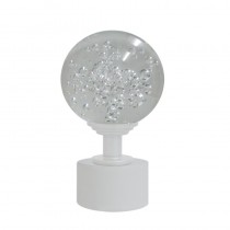 50mm Bohemian Glass, Clear Bubble Ball with 28mm White Cap and Neck