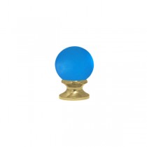 30mm Murano Glass Satin Light Blue Ball with 16mm Gold Neck