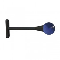 30mm Murano Glass Dark Blue Ball with Satin Black Trumpet Stem