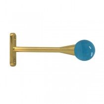 30mm Murano Glass Light Blue Ball with Gold Trumpet Stem