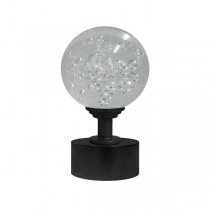 50mm Bohemian Glass, Clear Bubble Ball with 35mm Cap and Step Neck in Satin Black