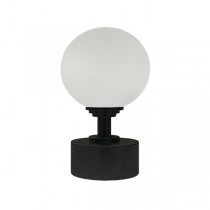 50mm Bohemian Glass, Frosted Ball with 35mm Cap and Step Neck in Satin Black