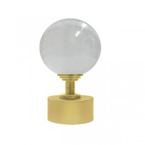 50mm Bohemian Glass, Clear Ball with 35mm Cap and Step Neck in Gold