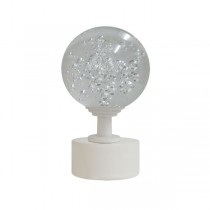 50mm Bohemian Glass, Clear Bubble Ball with 35mm Cap and Step Neck in White