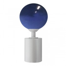 Tubeslider 28, 50mm Murano Glass Dark Blue Ball and Matt Silver, Aluminium Plain Cap