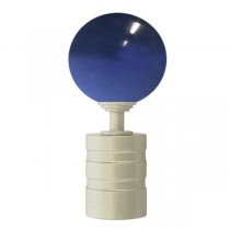 Tubeslider 28, 50mm Murano Glass Dark Blue Ball and Champagne, Aluminium Grooved Cap 