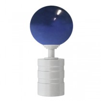 Tubeslider 28, 50mm Murano Glass Dark Blue Ball and Matt Silver, Aluminium Grooved Cap 