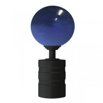 Tubeslider 28, 50mm Murano Glass Dark Blue Ball and Satin Black, Aluminium Grooved Cap 