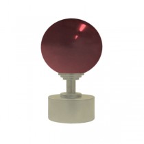 50mm Murano Glass, Dark Red Ball with 35mm Cap and Step Neck in Champagne