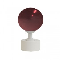 50mm Murano Glass, Dark Red Ball with 35mm Cap and Step Neck in White
