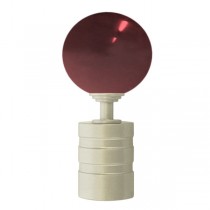 Tubeslider 28, 50mm Murano Glass Red Ball and Champagne, Aluminium Grooved Cap 