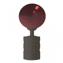 Tubeslider 28, 50mm Murano Glass Red Ball and Jamaican Chocolate, Aluminium Grooved Cap 