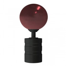 Tubeslider 28, 50mm Murano Glass Red Ball and Satin Black, Aluminium Grooved Cap 