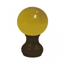 55mm Murano Glass, Amber Ball with 28mm Jamaican Chocolate Neck