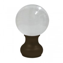 65mm Murano Glass, Clear Ball with 35mm Neck in Jamaican Chocolate