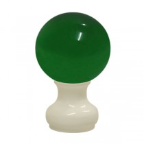 65mm Murano Glass, Green Ball with 35mm Neck in White Birch
