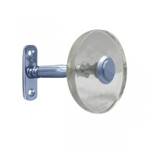 80mm Murano Glass Clear Disc with Chrome Stem