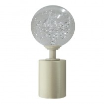 Tubeslider 28, 50mm Bohemian Glass Clear Bubble Ball and Champagne, Aluminium Plain Cap