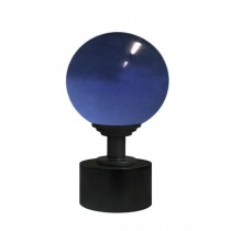 50mm Murano Glass, Dark Blue Ball with 28mm Satin Black Cap and Neck