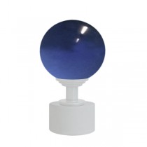 50mm Murano Glass, Dark Blue Ball with 28mm White Cap and Neck