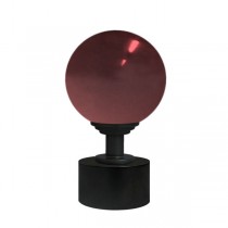 50mm Murano Glass, Red  Ball with 28mm Satin Black Cap and Neck