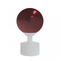 50mm Murano Glass, Red  Ball with 28mm White Cap and Neck