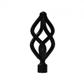 16mm Twisted Oval Finial, Black