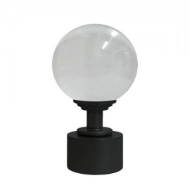 Tubeslider 25, Clear, Bohemian Glass Ball with Sain Black Cap and Neck