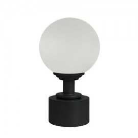 Tubeslider 25, Bohemian Frosted Glass Ball with Satin Black Cap and Neck