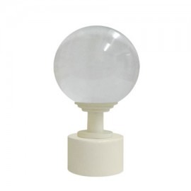 Tubeslider 25, Clear, Bohemian Glass Ball with White Birch Cap and Neck