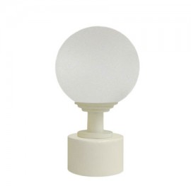 Tubeslider 25, Bohemian Frosted Glass Ball with White Birch Cap and Neck