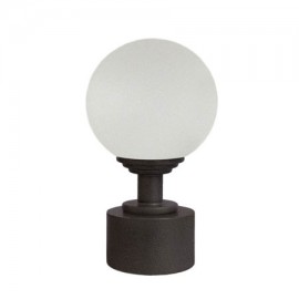 Tubeslider 25, Bohemian Frosted Glass Ball with Iron Bark Cap and Neck
