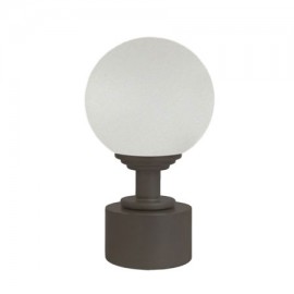 Tubeslider 25, Bohemian Frosted Glass Ball with Jamaican Chocolate Cap and Neck